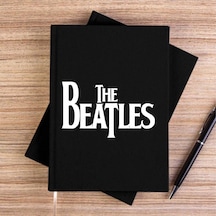 The Beatles Logo Siyah Çizgisiz Kanvas Defter