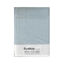 Fitted Lastikli Çarşaf Seti Yastıklı Çarşaf %100 Pamuk Ranforce 180 X 200 Battal Boy Aqua Colourıst Aqua