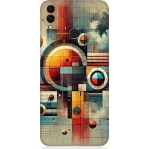 Huawei Honor 8c Uyumlu Geometrik Soyut Renk Dengesi Desenli Silikon Kılıf Çok Renkli
