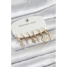 Mey İthalat 316l Çelik Gold Renk 6'lı Set Yonca Model Kadın Küpe - Özel Seri Meyeb69d615d67a63a2b1c60e28c4 Altın
