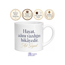 İsme Özel Sınırlı Seri Yazılı Kupa Bardak Hediye Özel Tasarım Porselen Mug Beyaz / Çok Renkli