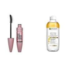 Maybelline New York Lash Sensational Yelpaze Etkili Siyah Maskara 1 Paket 1 X 9.5 Ml + Garnier Skin Naturals Çift Fazlı Micellar Kusursuz Makyaj Temizleme Suyu 400 Ml 0