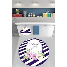 Thank You Banyo Halısı Paspas Çap 120 x 120 CM Çok Renkli