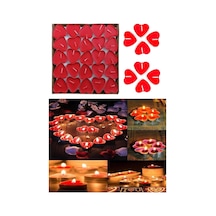 Kırmızı Kalpli Tealight Mum 25'li Karışık