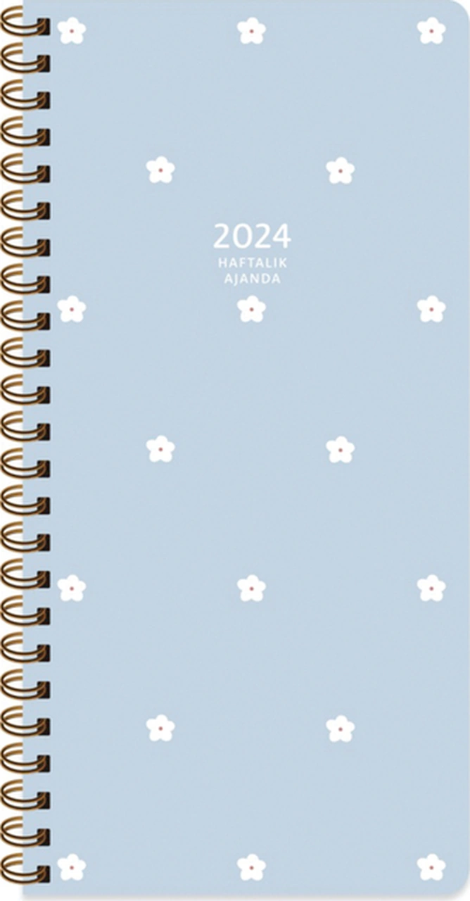 Keskin Color 2024 Haftalık Cep Ajandası Papatya 8x16 Eski Ajanda Mavi