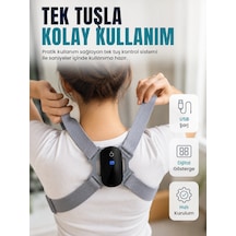 Ayarlanabilir Askılı Akıllı Dik Duruş Destekleyici Dijital Göstergeli Dik Duruş Cihazı - Lisinya