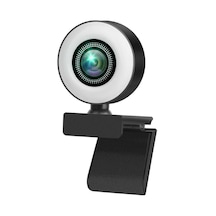 Vkemall 1080p Webcam Mikrofonlu, 3 Mod Işıklı, Dürtme Ve Kullan, Dönüştürülebilir Açı, Bilgisayar/notebook Uyumlu, Konferans/canlı Yayın İçin Hd Kameralar