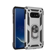 Samsung Galaxy Uyumlu S10E Kılıf Sofya Yüzüklü Standlı Zırhlı Silikon Kılıf