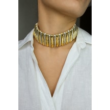 Twyn Choker Kolye Gümüş + Altın
