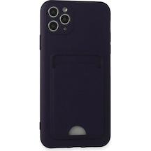 Newface - 95 - Apple İphone 11 Pro Max Kılıf Kelvin Kartvizitli Silikon - - Kmrsfres - Derin Mor