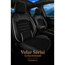 Dacia Sandero Ve Stepway 2008 Ve Sonrası Bel Destekli Tay Tüyü Koltuk Kılıfı Velar Serisi Siyah Beya