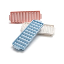 10 Gözlü Büyük Çubuk Buzluk, Plastik Uzun Buz Kalıbı, Meyveli Ve Renkli İçecek Sunumu İçin Pratik Buz Kabı, Ev Tipi Dondurucu Uyumlu, Asorti Renk 1 Adet Altın - Beyaz