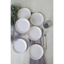 Beyaz Delta Pasta Tabağı 17 Cm 6 Adet 006 Çok Renkli