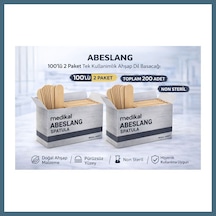 Bezos Abeslang 100'lü 2 Paket Tek Kullanımlık Ahşap Dil Basacağı Non Steril Medikal Spatula Toplam 200 Adet Agc