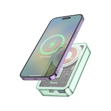 Hoco Q14A Ice Crystal 10000mAh PD20W Magsafe Uyumlu Manyetik Hızlı Şarj Powerbank Yeşil