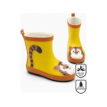Deno Kids Denokids Erkek Çocuk Yağmur Botu Sarı Su Geçirmez Kaplan Desenli 24-32 N Çok Renkli