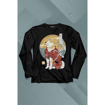 Akita Dog Japon Köpeği Shiba Inu Samurai Japanese Uzun Kollu Tişört Baskılı T-shirt 001