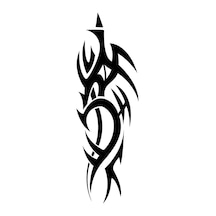 Dikey Tribal Sticker 17x17 Cm Siyah