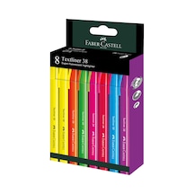 Faber-Castell Fosforlu Kalem 38 Neon 8'li Set,Canlı Renkler, Su Bazlı Mürekkep, Ergonomik Tasarım Çok Renkli