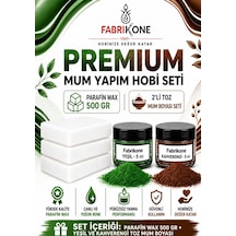 Premium Mum Yapım Hobi Seti - Parafin Wax 500 Gr - 2'li Toz Mum Boyası Seti - Yeşil, Kahverengi Bkfabpw5002ykh Karışık