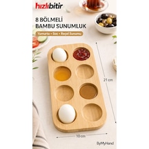 Bymyhand Bambu Doğal Ahşap 8'li Bölmeli Yumurtalık Reçellik Ve Sosluk 8'li Kahverengi