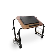 Yükseklik Ve Genişlik Ayarlı Eğimli Tekerlekli Laptop Sehpası Atlantik Çam