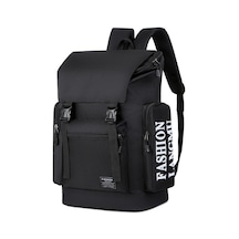 Siyah Trendy Yüksek Kapasiteli Erkek Sırt Çantası Eğlence Açık Seyahat Çantası Bilgisayar Çantası Ortaokul Öğrencisi Kolej Okul Çantaları Siyah