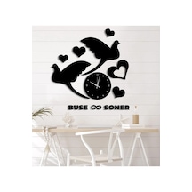 Kişiye Özel Dekoratif Modern Ahsap Duvar Saat+isim Bildiriniz