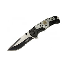 Lanmark Mx10 Gri Testereli Outdoor Kamp Çakı 21 Cm - Otomatik, Perçinli