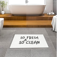 Evaşk Banyo Paspası İpeksi Kadifemsi Halı Yüzey Kaymaz Taban 60x90 BM03860B Beyaz