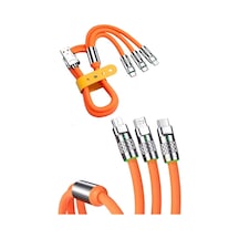 Hubrendy Tekno Çoklu Şarj Kablosu Usb Type-c İos Uyumlu 120w Hızlı Şarj Kablosu