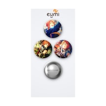 The Ensemble Stars Leo Tsukinaga 3'lü Metal Rozet Seti 58mm İğneli Buton Çanta Yaka Rozeti Çok Renkli