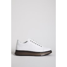 Beyaz Marcomen 15275 Benfica Gerçek Deri Erkek Sneaker Beyaz