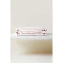 Ocean Home Textile %100 Pamuk Penye Pembe Kalp Nakışlı Çocuk Tek Kişilik Çok Amaçlı Örtü 155 X 215 Cm