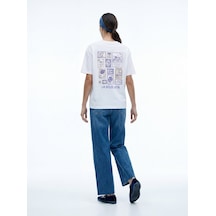 LTB Sırt Baskılı Basic Beyaz T-shırt