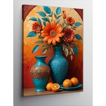 Kanvas Tablo Vazo Ve Çiçek Stili 50cmx70cm