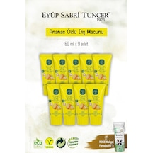 9 Adet Doğal Ananas Özlü Diş Macunu 60 Ml, Rosie Hediye