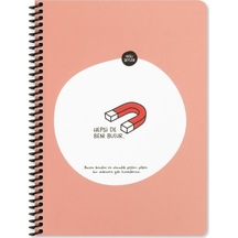 Hisli Şeyler A4 80 Yaprak Çizgili Sipiralli Stickerli Defter Hepsi De Beni Bulur Karışık Renkli