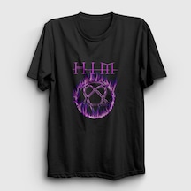 Presmono Unisex Flames Logo Him T-shirt Siyah