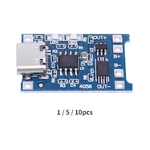 H Tp4056 Lityum Pil Şarj Modülü 1a Pil Şarj Kartı Tip C 4.5v-5 10pcs