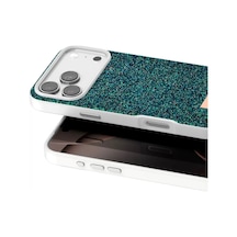 Onegif Apple iPhone Uyumlu  17 Pro Max Uyumlu Bright Simli Kapak - Koyu Yeşil