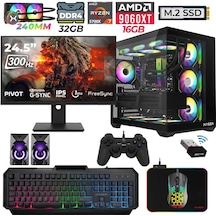 Xaser Nova X50 R7-5700X 32 GB 1 TB M.2 NVMe SSD 16 GB RX9060XT 24.5" Free Dos Masaüstü Oyuncu Bilgisayarı