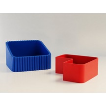 Bezos 3d Baskı Fıstık Kasesi - Çift Hazneli Kabuk Ayırıcı Sunum Kasesi - Mavi Kırmızı Hb006 Mavi - Kırmızı