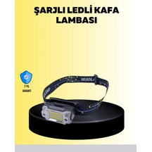 Kafa Lambası Led Fener Pratik Taşınabilir Ayarlanabilir Usb Şarjlı Siyah 15497219