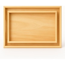 Doğal Bambu 2'li Ahşap Tepsi Seti / Büyük 40 30 Cm Küçük 35 25 Cm / Servis, Kahvaltı, Sunum Ve Dekor Tepsi Çok Renkli