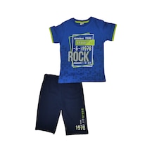 Erkek Çocuk Alt Üst Takım Mavi Rock Yazılı Mavi