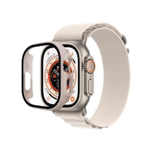 Newface - 282 - Apple Watch Ultra 49mm Desert Camlı Kasa Ekran Koruyucu - - Ece-umay - Metalik Gold