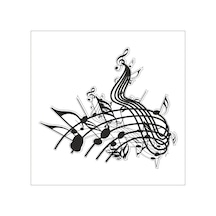 Müzik Notası Folyo Sticker Derstv443 200cm Uzunluk Siyah