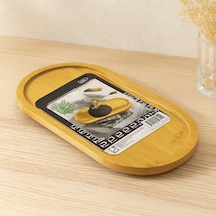 Oval Ahşap Bambu Yağdanlık Altlık Ve Sunum Tepsisi 12x24x0.8 Cm Çok Renkli
