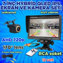 7'' Qled Ips Ekran Ve 1 Adet Ahd 720p Balık Gözü Kamera 12v